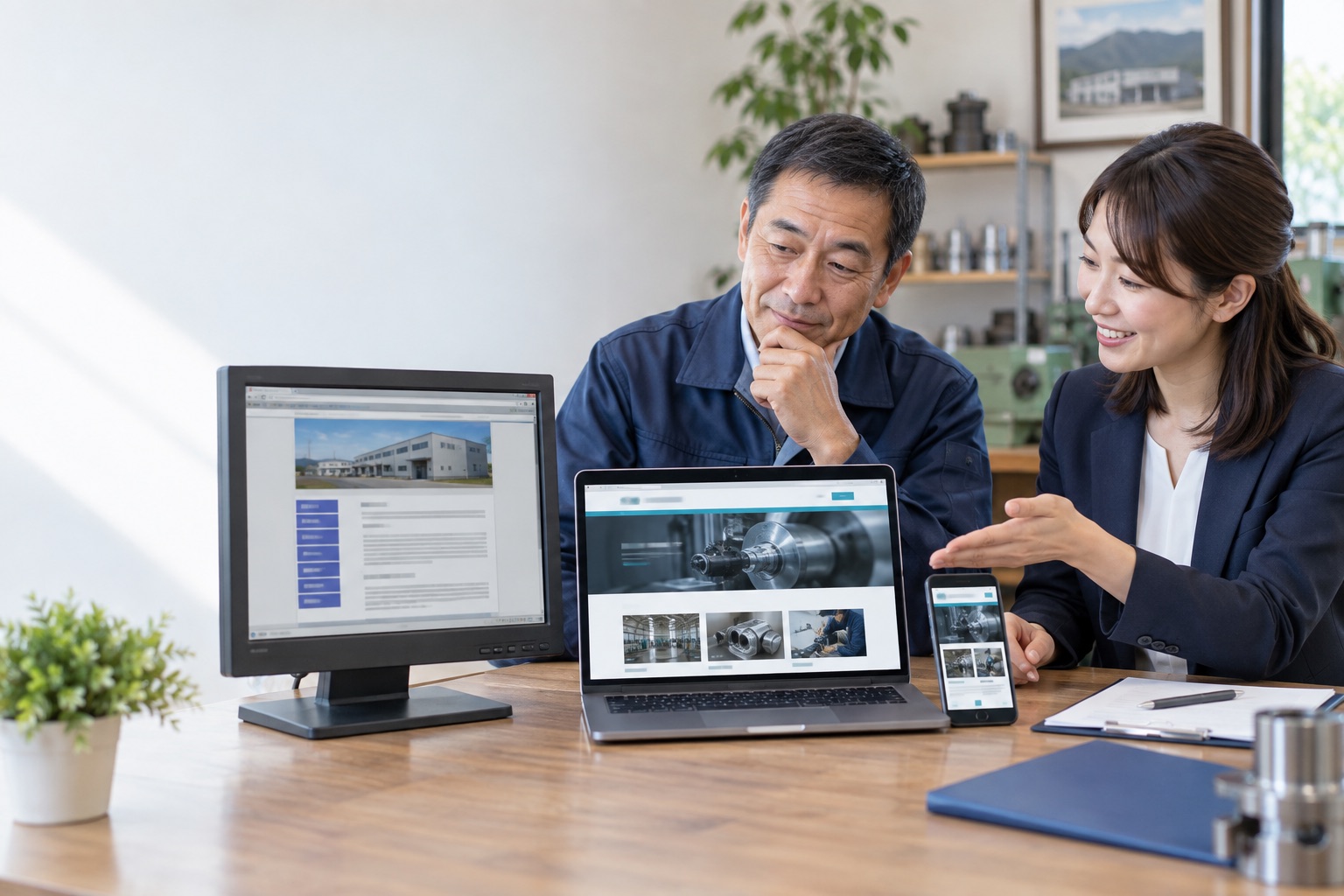 古い企業サイトを新しいスマートフォン対応サイトへ作り直す相談のイメージ